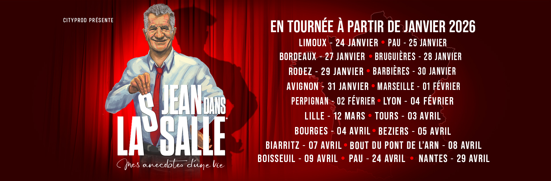 Tournée 2026 Jean Lassalle - Spectacle Jean Dans La Salle